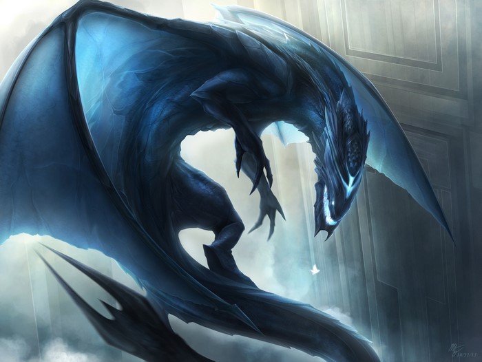 Blue Dragon with Wings