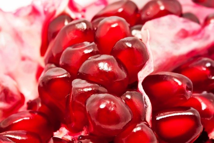 Closeup of Red Pomegranate Seeds