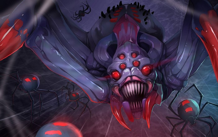 Broodmother from DOTA 2 with spiderlings