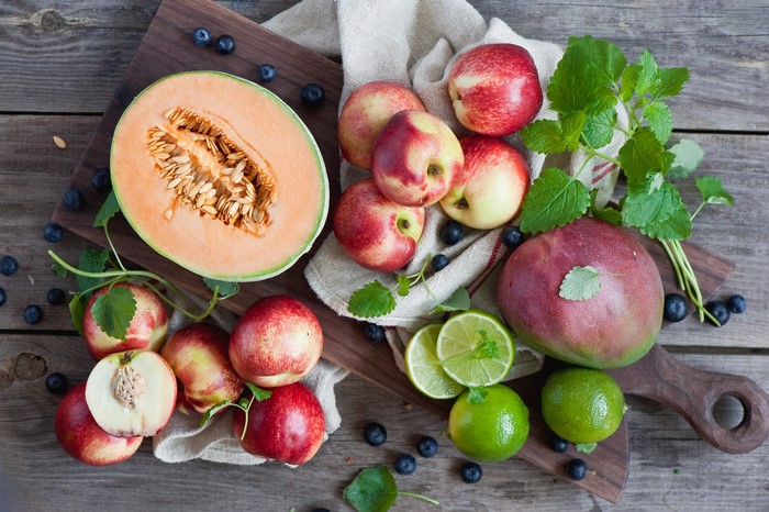 4K Fruit: Cantaloupe, Nectarines, Mango, Limes, Blueberries