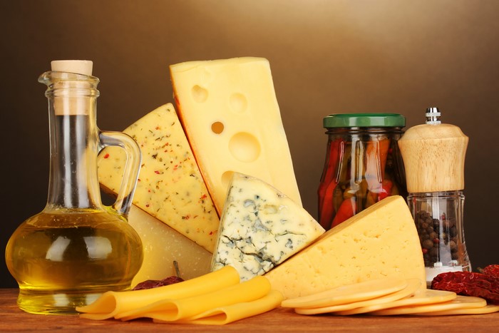 Cheese, Spices, and Oil Bottle