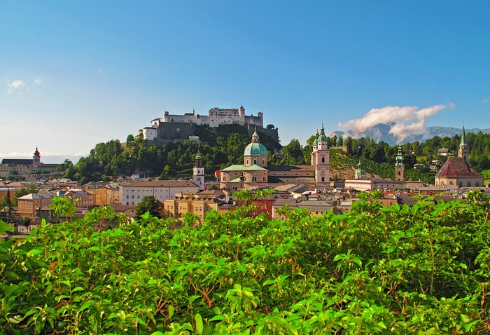 Salzburg cityscape with Hohensalzburg Fortress