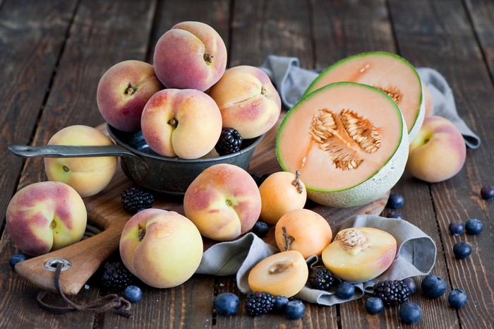 4K Fruit: Peaches, Melons, Blackberries, and Blueberries