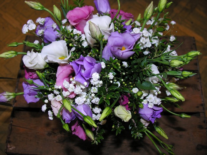 Bouquets of Eustoma flowers