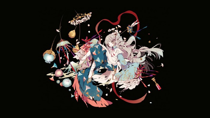 Shikimi Mangaka with ribbons and lanterns