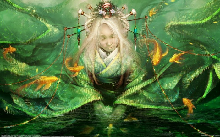 Koi Lady by Helen Rusovitch