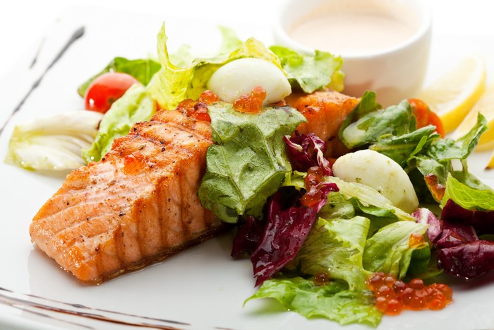 Salmon Salad with Roe and Lemon