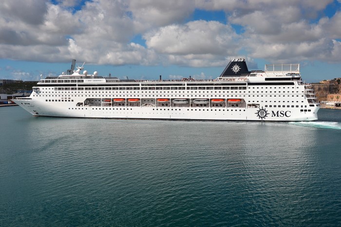 MSC Armonia cruise liner sailing on the sea