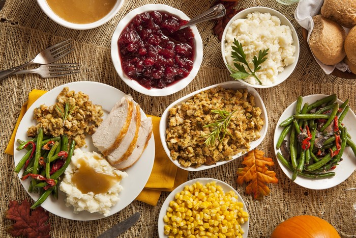 Thanksgiving Dinner with Turkey and Sides