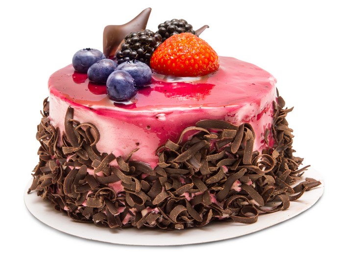Berry and chocolate decorated cake