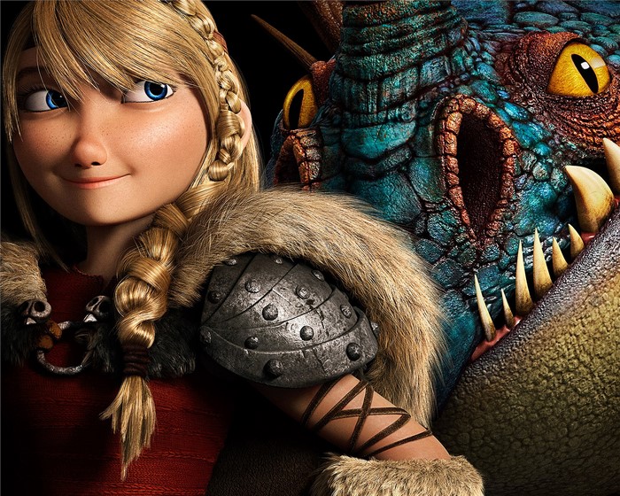 Astrid and Stormfly from How to Train Your Dragon