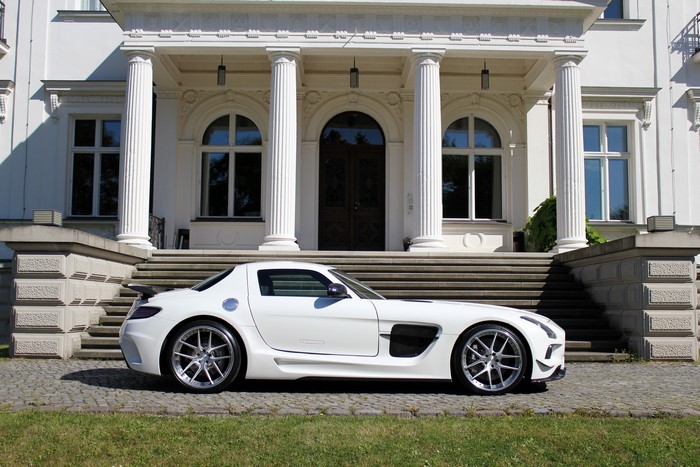 White Mercedes-Benz SLS 63 C197 AMG with SGA Aerodynamics