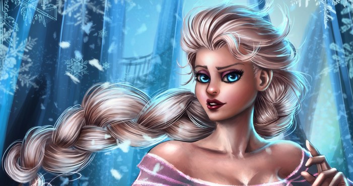Elsa from Frozen with Braid Hair