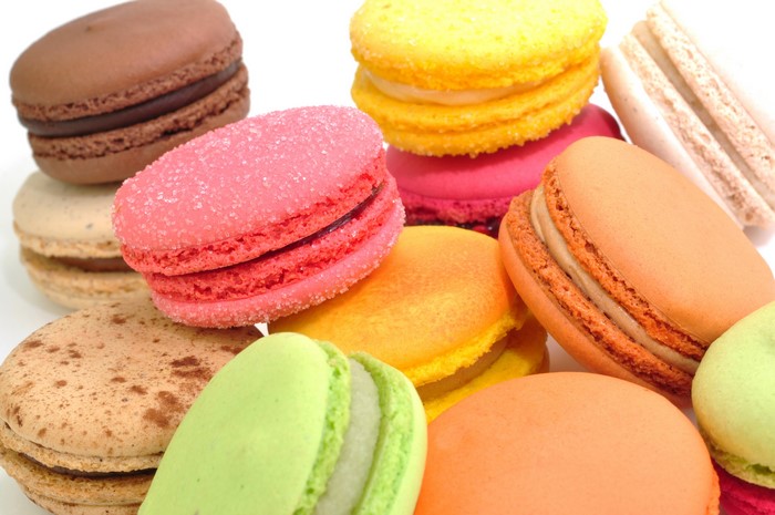 Assortment of colorful macarons