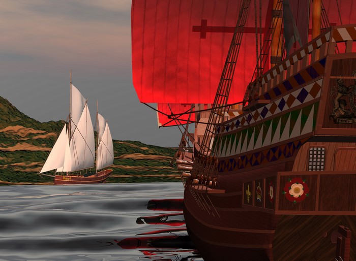 Ships Sailing on the Sea