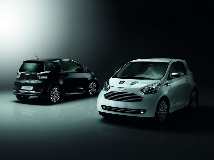 Two Aston Martin Cygnet cars