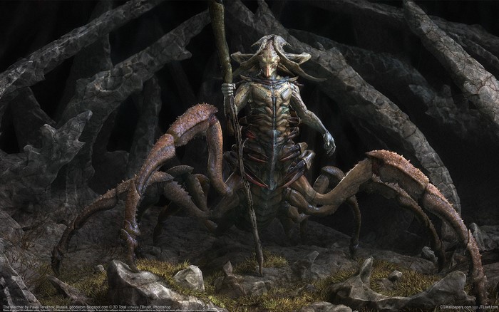 The Witcher monster with staff and claws