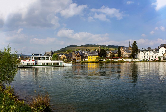 Riverboat on the Moselle River in Traben-Trarbach, Germany