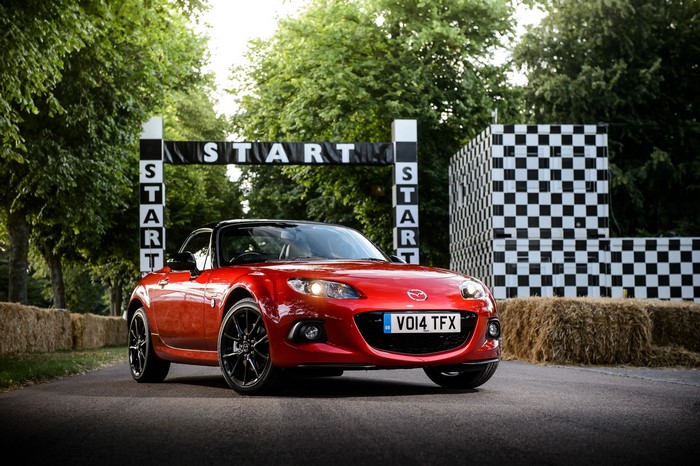 Red 2014 Mazda MX-5 at Start Line