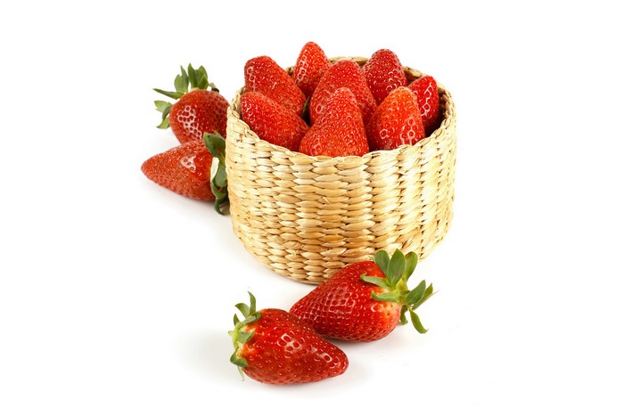 Strawberries in a wicker basket