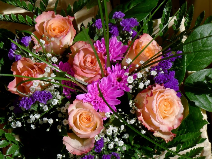 Bouquet of Roses and Chrysanthemums