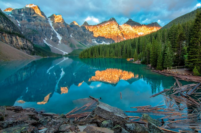 Moraine Lake and Mountains in Banff National Park, Canada