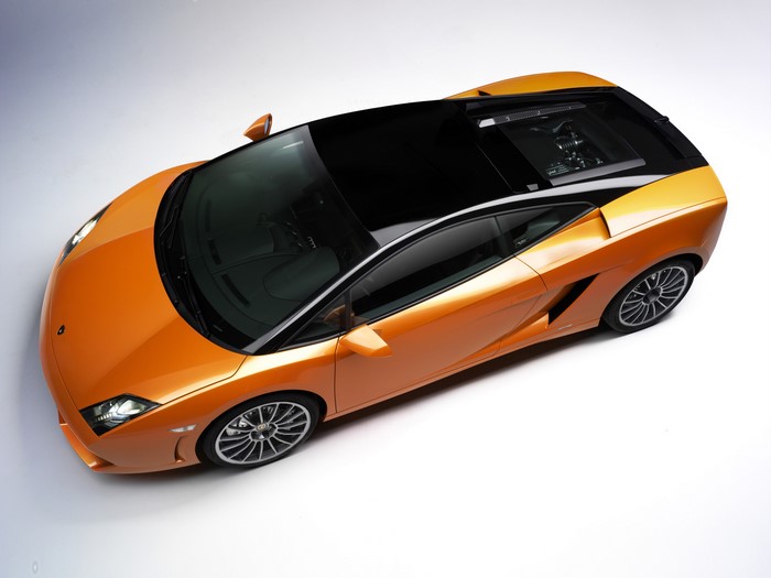 Orange Lamborghini Gallardo LP560-4 Bicolore from above