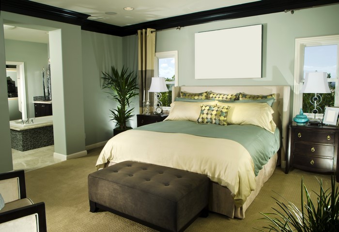 Bedroom Interior Design with Bed and Pillows