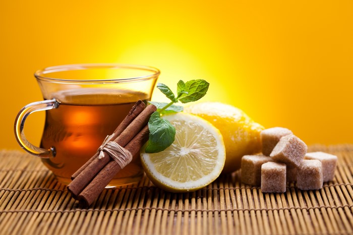 Tea with Cinnamon, Lemon, and Sugar