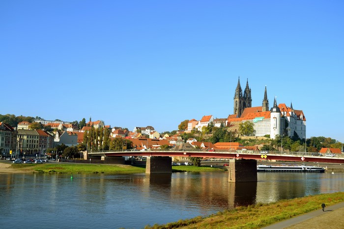 Albrechtsburg Castle and Elbe River in Meissen, Germany