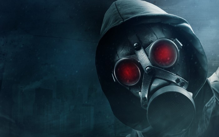Gas mask wearer from Romantically Apocalyptic