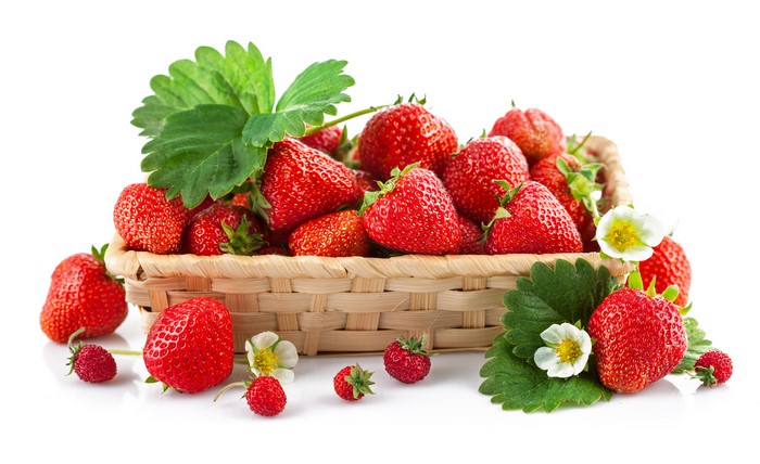 Strawberries in a Wicker Basket