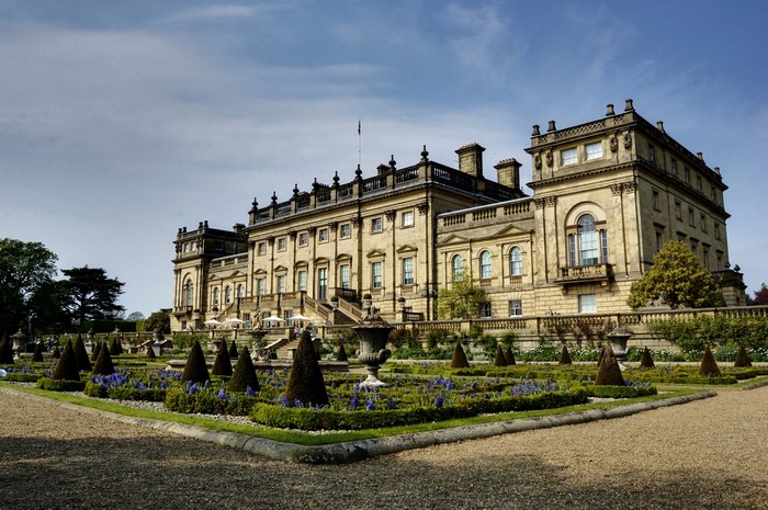 Harewood House mansion and formal gardens in England