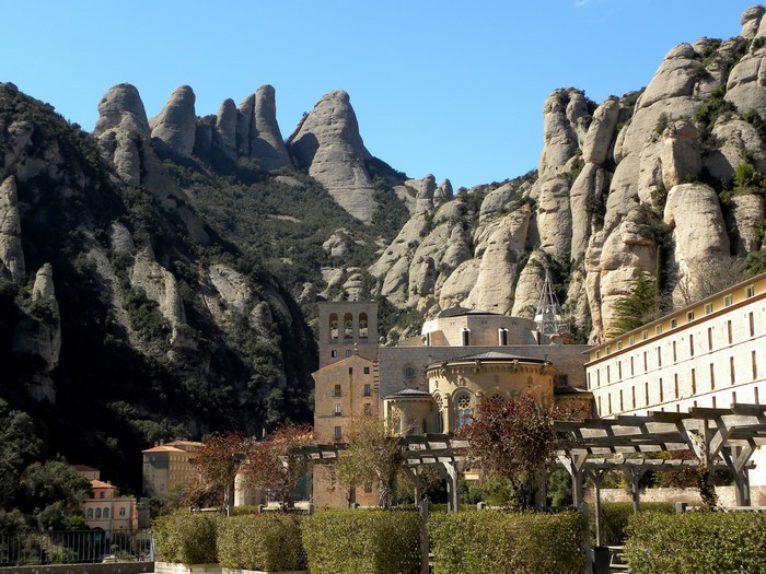 Monastery of Montserrat in the mountains of Spain