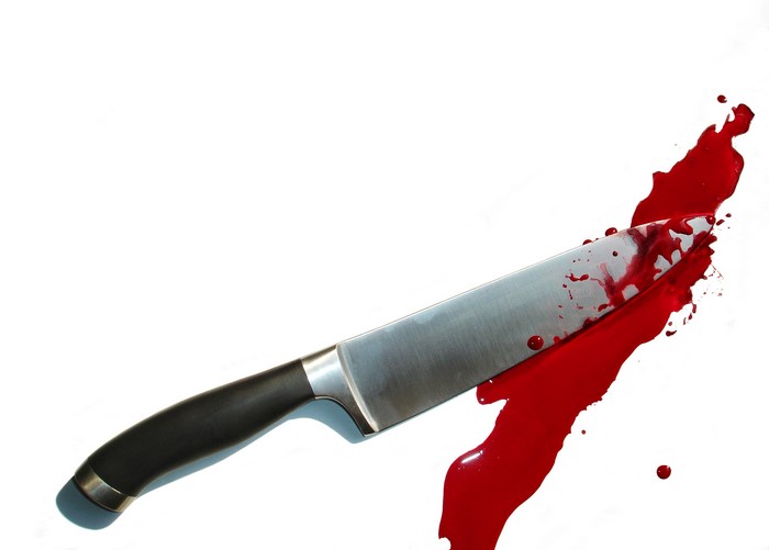 Knife covered in blood