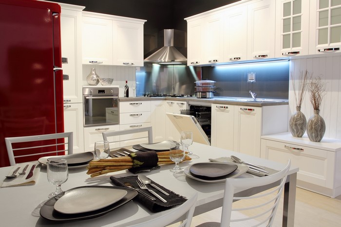 Modern Kitchen Interior with Dining Table
