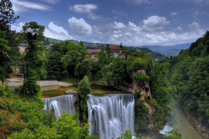 Pliva Waterfall in Jajce, Bosnia and Herzegovina