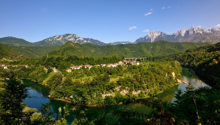 River and Mountains in Bosnia and Herzegovina