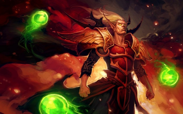 Blood Elf Mage casting spells in World of Warcraft