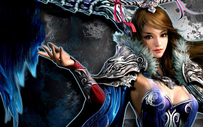 Warrior woman with brown hair from Asura Online