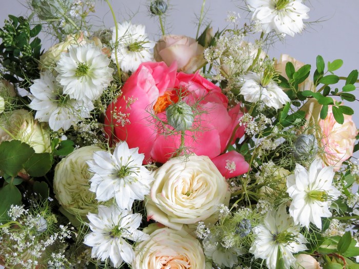 Bouquet of Roses and Peonies