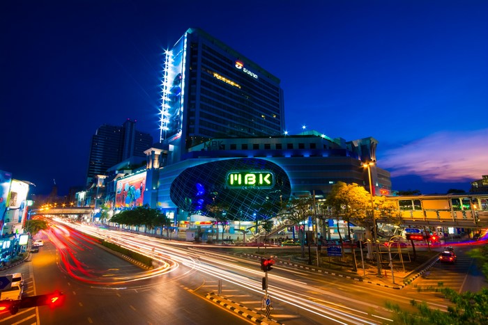 MBK Center at night in Bangkok, Thailand