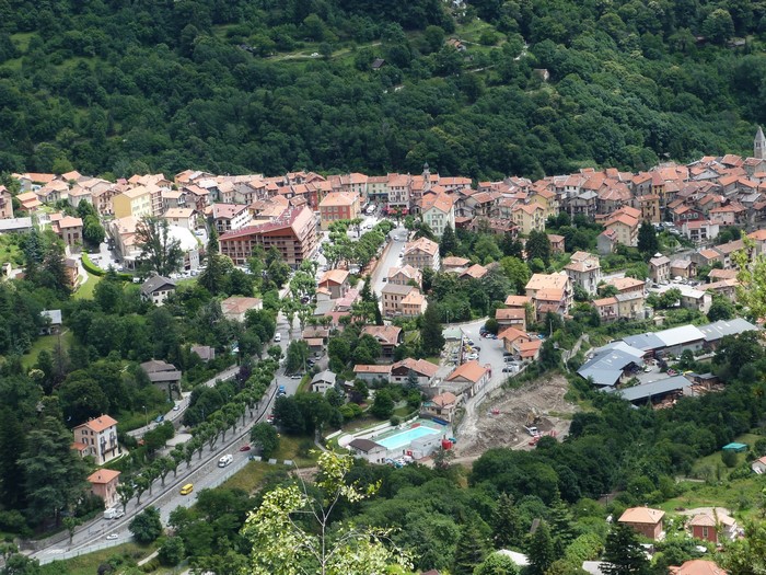 Aerial view of Saint-Martin-Vesubie town in France