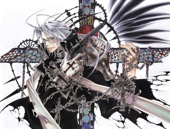Abel Nightroad from Trinity Blood with Pistols and Chains