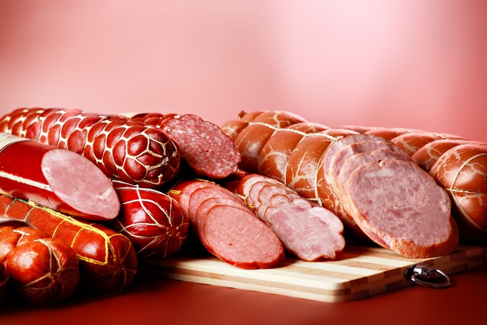 Assortment of sausages and meat products