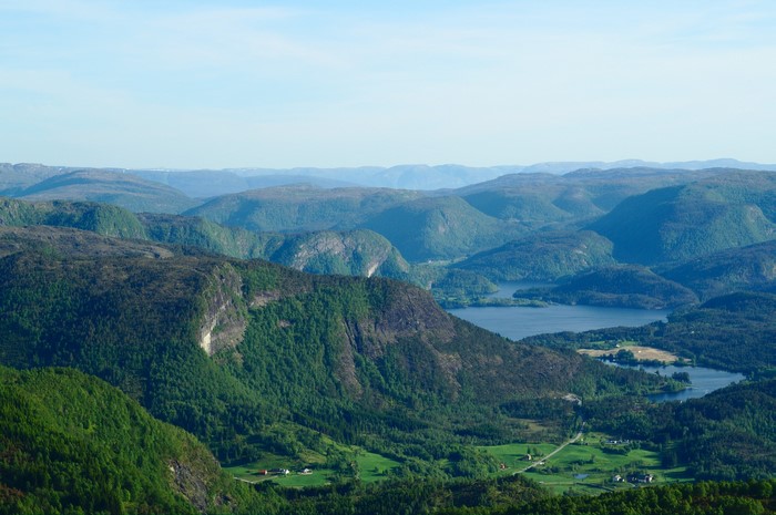 Flekke, Norway: Mountains and Lakes Landscape