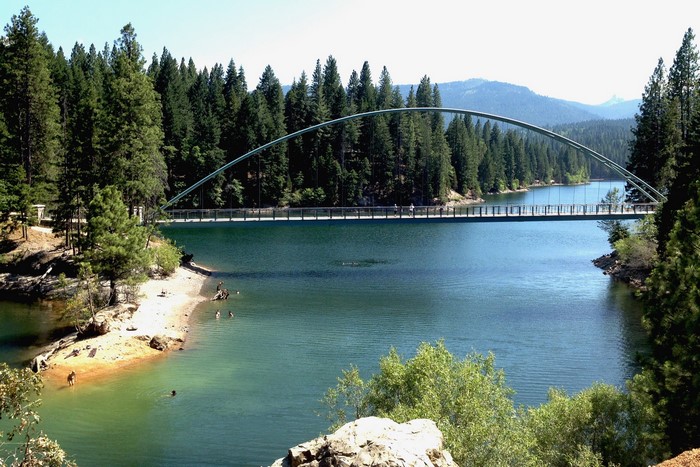 Bridge over a lake in Siskiyou, California
