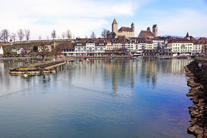 Rapperswil, Switzerland with castle and lake
