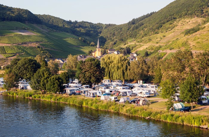 Camping by the Moselle River in Senheim, Germany