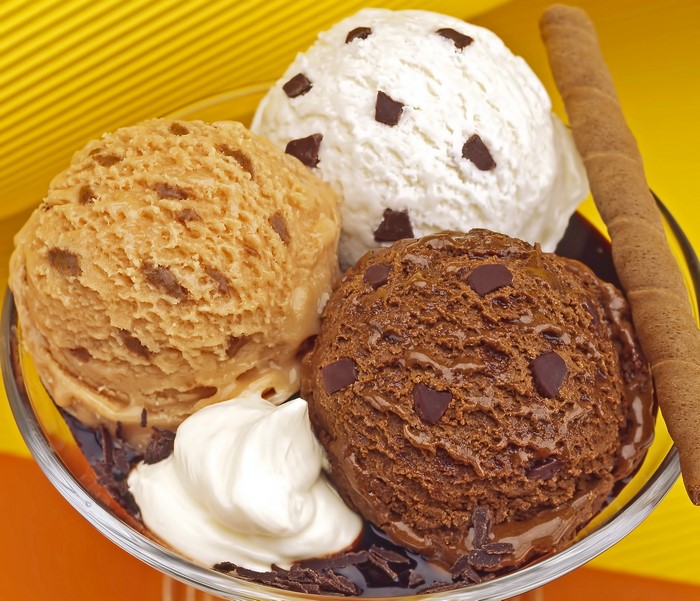 4K Ice Cream Sundae with Chocolate and Vanilla Flavors
